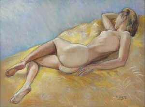 
	
		Paul Sieffert, 
		French 1874-1957- 
		Nu etendu; 
		pastel on paper, laid on board,...