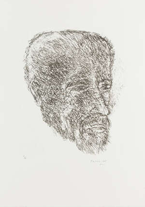 
	
		Akbar Padamsee (India 1928-2020), Male Head, lithograph, ed. 2/10, signed and dated,...