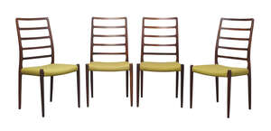 
	
		Neils Otto Møller (Danish 1920-1981) , a set of eight rosewood 'model 82' dining chairs...