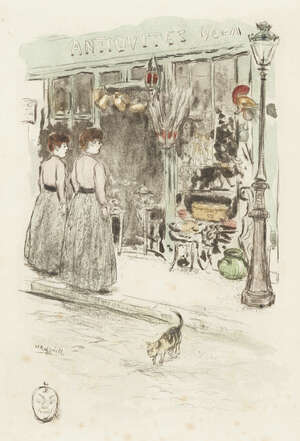 
	
		Jean-Francois Raffaelli, 
		French 1850-1924- 
		 
		Look at what they have got; He...