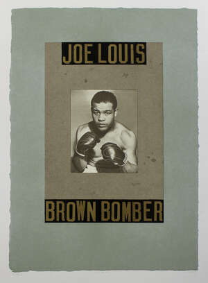 
	
		Sir Peter Blake CBE RDI RA, 
		British b.1932- 
		 
		B is for Boxer, 1991; 
		 
		