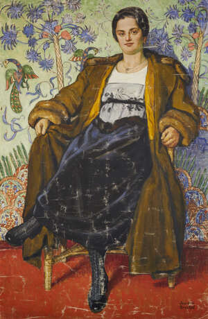 Joseph von Brackel,
		German 1874-1955-
		 
		Portrait of a woman, 1909; 
		 
		oil on canvas, signed lower right; signed, dated 23 4 09 and inscribed i