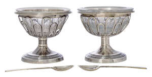 
	
		A pair of nineteenth century French salt cellars, Paris, c.1830, Pierre Jacques Meurice, 