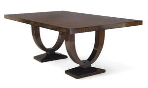 
	
		Davidson, London, a 'Grace' Macassar dining table together with six 'Archdale' dining...
