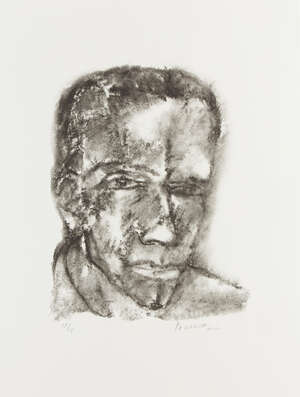 
	
		Akbar Padamsee (India 1928-2020), Male Head, lithograph, ed. 15/18, signed and dated,...