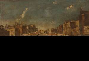 
	
		After Francesco Guardi, 
		Italian 1712-1793- 
		View on the Cannaregio Canal, Venice;...