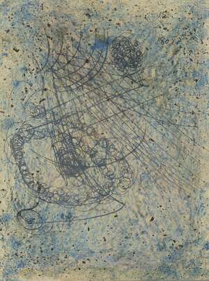 
	
		Madge Gill, 
		British 1882-1961- 
		 
		Mediumistic studies, c.1940; 
		 
		mixed media...