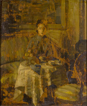 
	
		Jacques Maes, 
		
		Belgian 1905-1968- 
		 
		 
		Au Salon, circa 1925; 
		 
		 
		