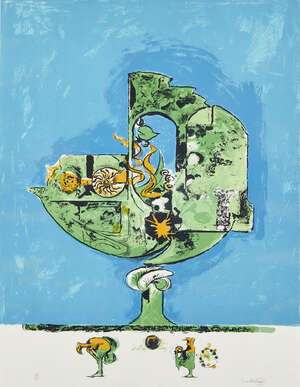 
	
		Graham Sutherland OM, 
		British 1903-1980- 
		 
		Flames in Rock Form I [Tassi 168],...