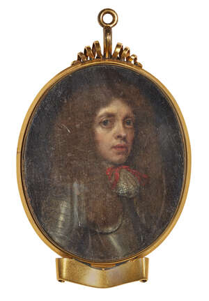 
	
		Circle of Gerard ter Borch, 
		Dutch 1617-1681- 
		 
		Portrait miniature of a...