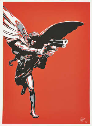 
	
		Rourke Van Dal,
		British b.1969-
		 
		Anteros (red);
		 
		giclee print in colours...