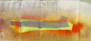 Hans Richter,
		German 1888 1976-
		Variation sur le thème des Cohésions, circa 1970;
		 spraypaint on newspaper, 21.5 x 48.2cmm (ARR) 
		Provenance: 