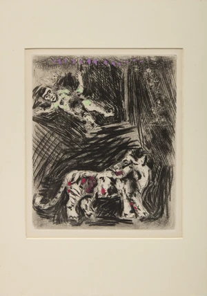 Marc Chagall, Russian-French 1887-1985, 
Le Singe et le Leopard (The Monkey and the Leopard), 1927-30; 
etching on wove, signed in plate, image: 30 x 24 c