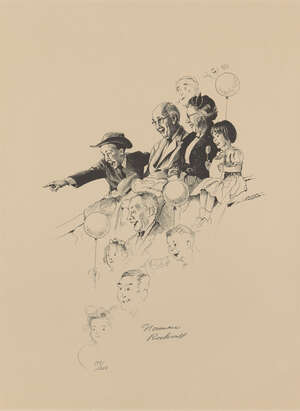 
	
		Norman Rockwell, 
		American 1894-1978-
		 
		Circus Spectators, c.1955;
		 
		