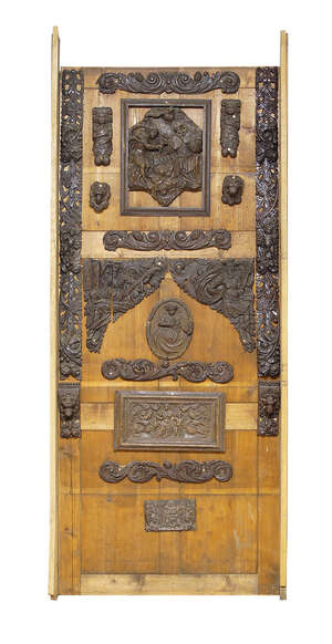 
	
		A collection of eighteen Continental carved oak mouldings, 19th century, carved in low...