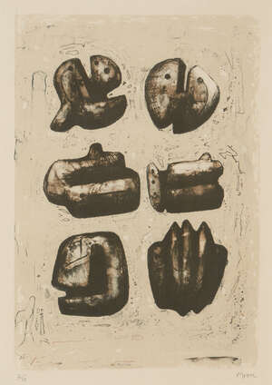 
	
		Henry Moore OM CH FBA,
		British 1898-1986-
		 
		Six Stone Figures [Cramer 299],...