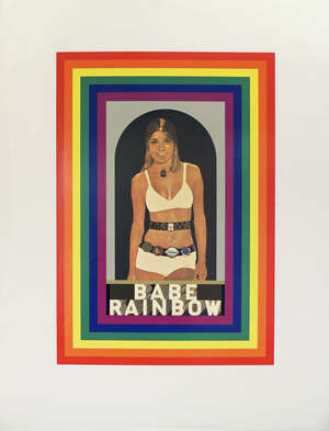
	
		Sir Peter Blake CBE RDI RA, 
		British b.1932- 
		 
		R is for Rainbow, 1991; 
		 
		