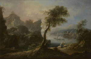 
	
		Antonio Diziani, 
		 
		Italian 1737-1797- 
		 
		An extensive Venetian landscape...
