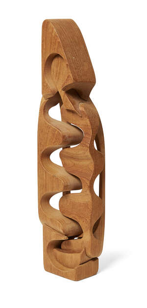 
	
		Brian Willsher, 
		British 1930-2010 - 
		 
		Untitled, 1997; 
		 
		teak, signed and...