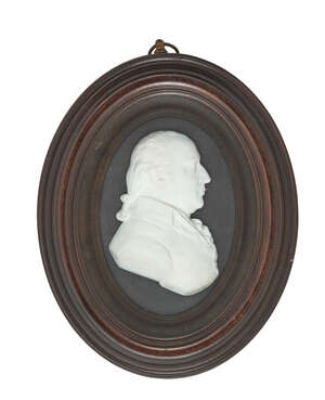 
	
		James Tassie, Scottish, 1735-1799, a pair of white paste reliefs of Archibald Grahame of...