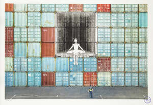 
	
		JR, 
		French b.1983- 
		 
		In the Container Wall, Le Havre, France, 2020;
		 
		