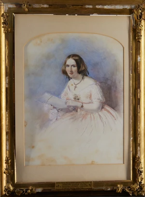 British school,&nbsp;Mid-19th century-&nbsp;
A study of Anna-Maria Dau, wife of Richard Fitzroy Creache of...
