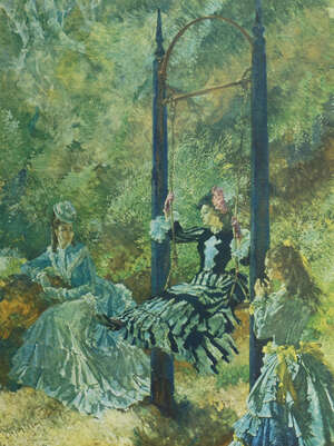 
	
		Sir William Russell Flint RA PRWS, Scottish 1880-1969- Victorian Diversions; offset...