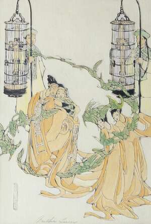 
	
		Bertha Boynton Lum, American 1869-1954- Butterfly Dance, and Untitled; hand-coloured...