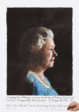 
	
		Sir Peter Blake CBE RDI RA, 
		British b.1932-
		 
		To Her Majesty the Queen...
