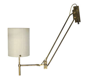 
	
		Tito Agnoli (1931-2012), a brass wall light for O-Luce, Italy,
		c.1950,
		the...