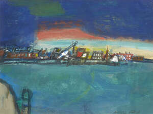 
	
		Alfred Cohen, 
		American/British 1920-2001 - 
		 
		Night Port, 1980; 
		 
		oil on...