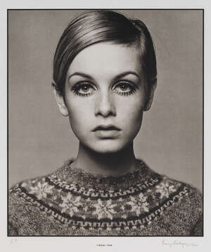 
	
		Barry Lategan,
		British b.1935- 
		 
		Twiggy 1966;
		 
		platinum-palladium print,...