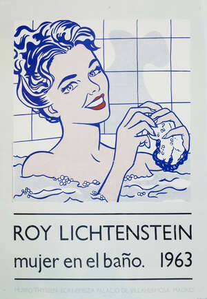 
	
		After Roy Lichtenstein, 
		American 19231997- 
		 
		Woman in the Bathroom poster,...