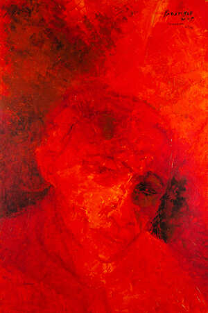 
	
		Akbar Padamsee (India 1928-2020), Head, giclée print on canvas, ed. 40/50, signed and...