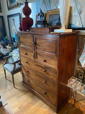 
	
		A Victorian Gillows of Lancaster mahogany side cabinet, c.1860, fitted with two cupboard...