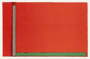 
	
		John Hoyland RA,
		British 1934-2011-
		 
		Large Swiss Red, 1968;
		 
		lithograph in...