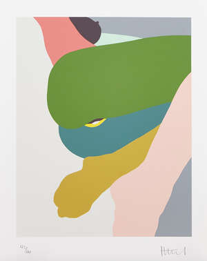 
	
		Helen Beard,
		British b.1971-
		 
		Syntribate, 2019;
		 
		screenprint in colours on...