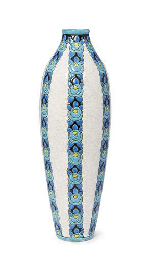 
	
		Charles Catteau (1880-1966), a Boch Freres Keramis vase
		c.1930, painted BFK, D.704...