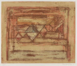 
	
		Velu Viswanadhan, (Indian, b. 1940), Untitled (Orange), Intaglio print in colours,...