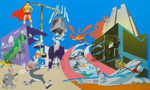 
	
		Mark Harris, 
		British, 20th/21st century- 
		 
		'Anything is possible in a...' 1998;...
