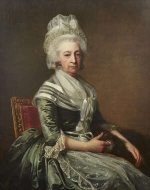 
	
		Jean-Laurent Mosnier, 
		French 1742-1808- 
		
		Portrait of a lady seated...