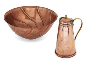 
	
		W.A.S. Benson & Co Ltd, a Benson's Patent Jacketed copper and brass Jug
		c.1901-1903,...