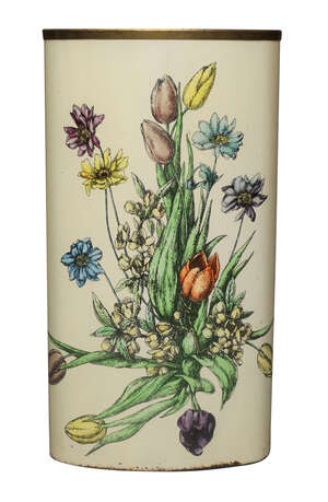 RTO Felice GalbiatiFloral pattern umbrella stand, circa 1960Painted and transfer printed steel,...