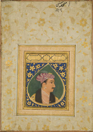 
	
		A portrait of a Mughal Noble, North India, 18th century,  opaque pigments heightened with...