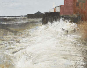 
	
		David Tindle RA,
		British b.1932-
		 
		Tide Coming In, Arbroath Beach with...