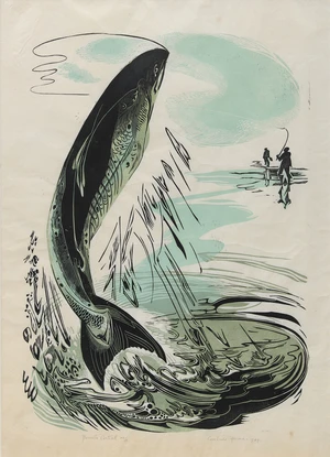 Gertrude Hermes OBE RA,&nbsp;British 1901-1983,&nbsp;Remote Control, 1949;&nbsp;linocut in colours on paper,&nbsp;