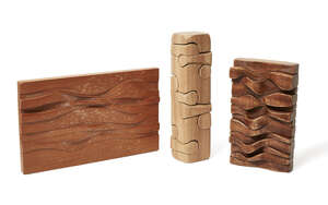
	
		Brian Willsher, 
		British 1930-2010 - 
		 
		Relief, 1991; 
		 
		teak, signed, dated...