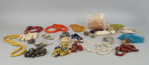 
	
		A large collection of trade and miscellaneous beads, to include a selection of Venetian...