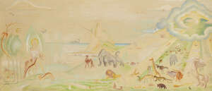 WITHDRAWN RTO Kay Rasmus Nielsen, 
Danish 1886-1957 - 
 
The First Spring, 1943; 
 
coloured crayon...