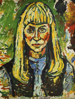 
	
		John Randall Bratby,
		British 1928-1992-
		 
		Portrait of a lady, head and...